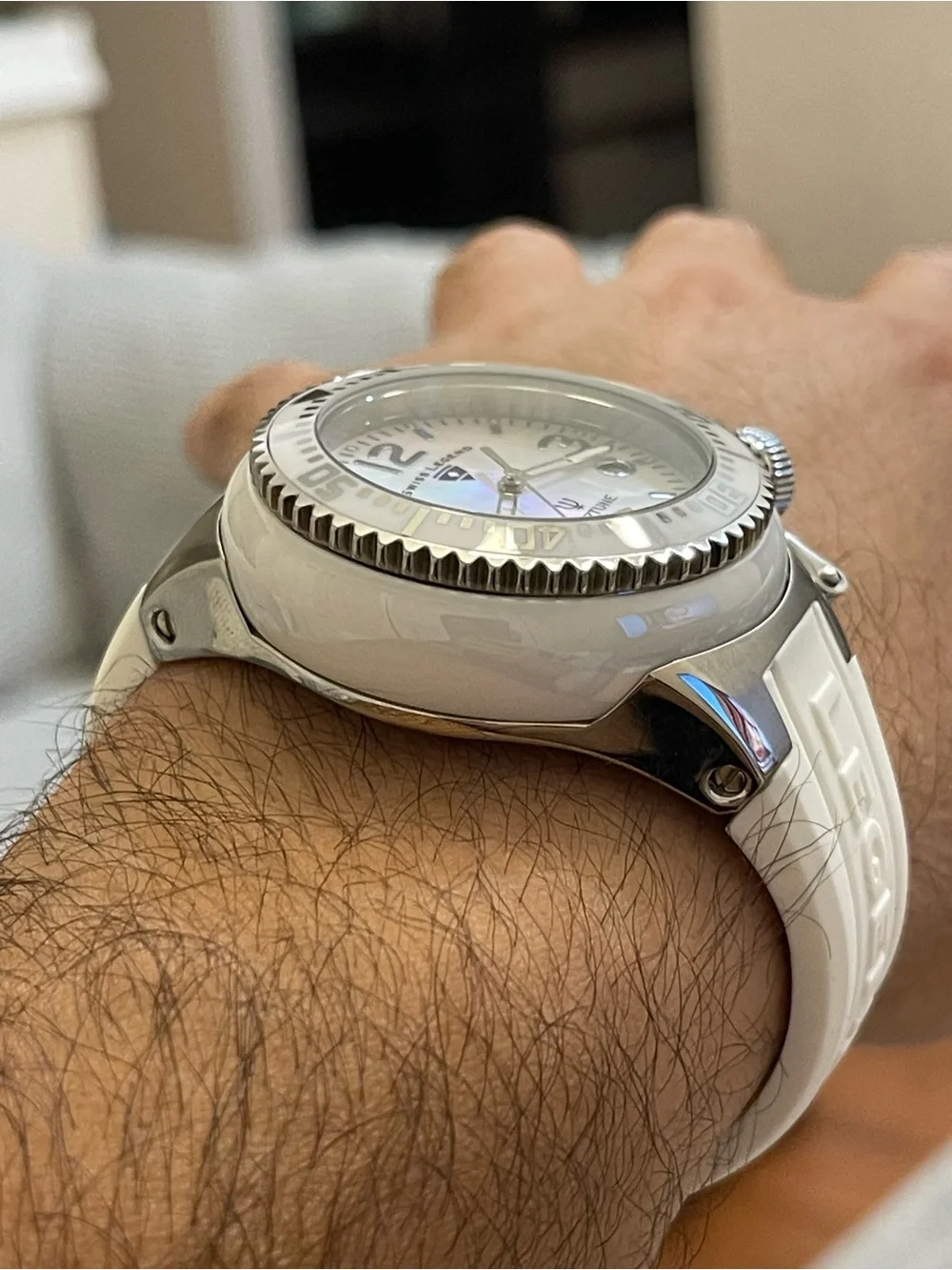 Swiss Legend Neptune Ceramic 44mm Men's Watch White MOP Dial Swiss Movt 10ATM